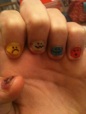 Awesome emoticon nails