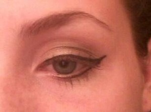 first try at winged liner.   lil too dramatic for what I want
