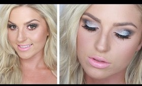 Bombshell Glitter New Years Eve Look! ♡ Silver & Black