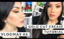 Vlogmas #6 Gold Cut Crease Eye Shadow Tutorial