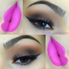 Matte eyes and Neon lips