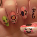 Sushi nails .. first try.. :)