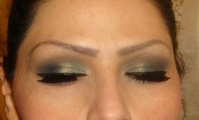 DRAMATIC GREEN EYESHADOW USNG KAT VON D PALLET