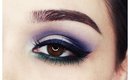 Colorful eye makeup | navy & green