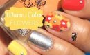 Warm Color Flower Nail Art by The Crafty Ninja
