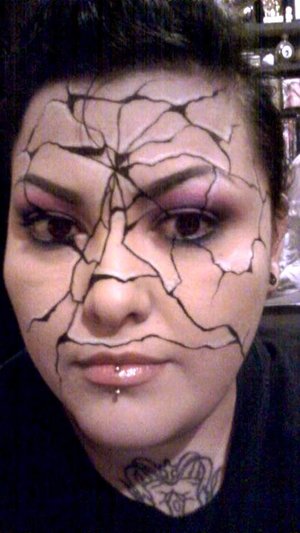 'Cracked' look I did a few months back with plain black and white eyeliner pencils