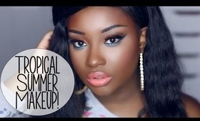 Makeup Tutorial | Tropical Summer Look (Orange & Teal Eyes + Coral Lips)!