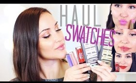 HAUL + 20 Lip SWATCHES | MAC | BECCA | JESSES GIRL | SHOP HUSH