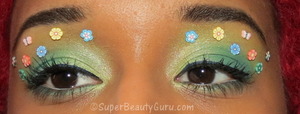 This makeup look is perfect for Easter, or Spring in general. I used a bunch of colorful eyeshadow and other things to do this look, so if you want to see how I did it, check out my blog and youtube video tutorial here: http://superbeautyguru.com/floral-easter-spring-makeup-tutorial-using-fimo-crazy-makeup/