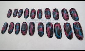 GNbL- Shatter polish with Pink n Blue Background Tutorial