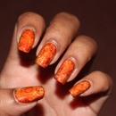 Orange Watercoloured Nails