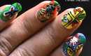 Magic nails- Colorful Flowers - easy nail art for short nails- nail art tutorial- beginners designs