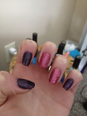 Purple and Pink nails