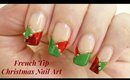 Easy French Tip Christmas Nail Art!