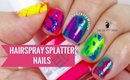 Hairspray Splatter Paint Nails by The Crafty Ninja
