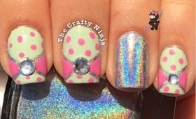 Pink Bow Nails by The Crafty Ninja