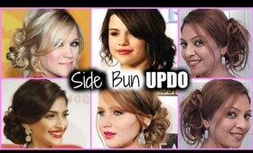 EASY SIDE BUN Hair Tutorial! │ Quick MESSY SIDE BUN │ Jennifer Lawrence UPDO Hairstyle