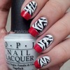 Zebra Print and red french tips