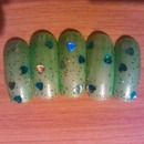 Green Heart Nails