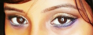gold and copper eyes with purple pop of colour 