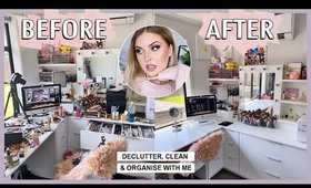 CLEAN WITH ME! 💦 organising & decluttering my beauty room! 😍