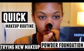 Powder Foundation Routine | DRUGSTORE LASH EXTENSION MASCARA?!