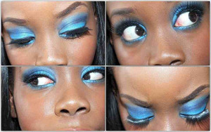 Cut Crease using MAC's Pro Blue Calm Eyeshadow and Helen E Eyeshadow in Dark Blue