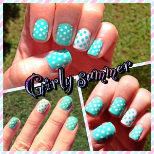 Supereasy and cute nailart for spring and summer.
