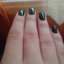 glitter black nails