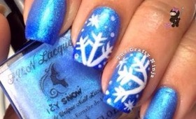 Snowflake Nail Tutorial by The Crafty Ninja