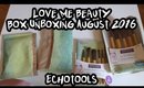 Love Me Beauty Box Unboxing August 2016 - Echotools