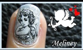 VALENTINE'S DAY NAILS | CUPID ANGELS AND WINGS STAMPING AND STICKER NAIL ART DESIGN TUTORIAL