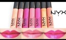 NYX Mega Shine Lip Gloss Swatches on Lips 7 colors