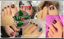 5 Festive Toenail Art Design Ideas | Christmas Pedicure Compilation ♥