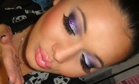 Purple Glittery Smokey Eye