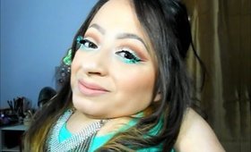 GRWM: soft cut crease Tutorial with mint pop of color - Full face of makeup