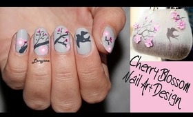 Cherry Blossom Spring Nail Art Design