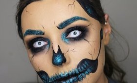 Glitter Skull Make Up Tutorial-31 Days of Halloween