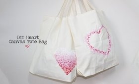 DIY Heart Canvas Tote Bags