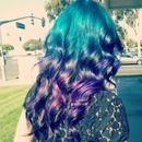 Blue to purple ombre