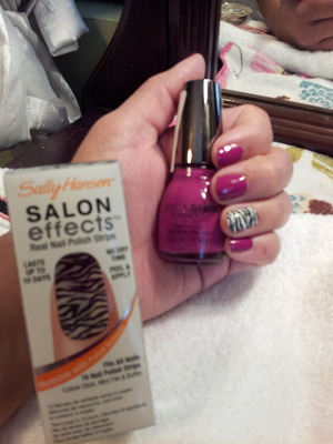 Sinful Colors in Royal Flush / Sally Hanson nail stickers in zebra print 
