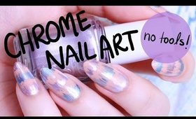 EASY (NO TOOLS) DISTRESSED CHROME NAILS - Nail Art Tutorial | Lacquerstyle