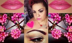 Pinup make up with a pink pop of color / Un look pinup con color rosado