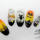 Korean Halloween nail art