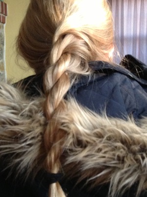 This is easy to make if you know how to do a fish tale braid like me .