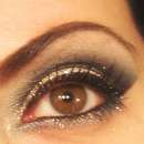 Cut crease with silver glitter