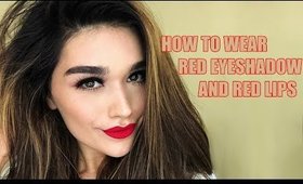 HOW TO WEAR RED LIPS WITH RED EYESHADOW MAKEUP TUTORIAL