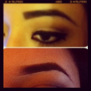Horrible quality I know. But on the bottom, I taught my cousin how to perfect gradient eyebrows.