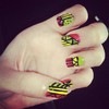 Jamaican colors tribal nails