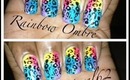#121 Rainbow Ombre Cheetah Nail Look